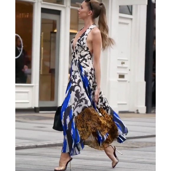 ZARA NWT LIMITED EDITION FLORAL MULTICOLOR PRINTED PLEATED DRESS S,M NWT - Picture 6 of 14